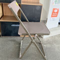【ドリーム池田店】◎ジモティ割対象品◎パイプ椅子　折りたたみ式　ブラウン　IKW-237の画像