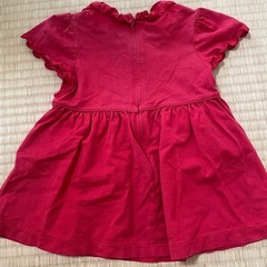 【80】ミキハウス 赤 ワンピース 花柄の画像