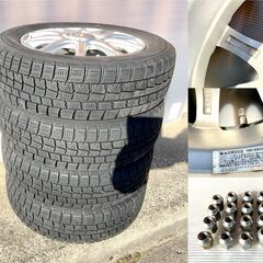 超美品 アルミホイール スタッドレス 4本セット DUNLOP 155/65R13  ウィンターマックスの画像