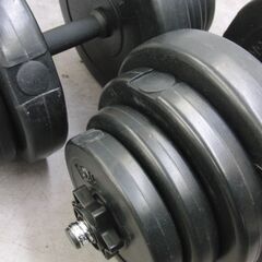 ダンベルセット 40kg 連結シャフトでバーベルにも！20kg×2個セット 筋トレ トレーニング 札幌 手稲の画像