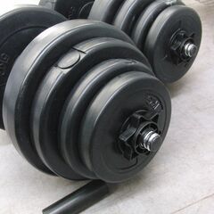 ダンベルセット 40kg 連結シャフトでバーベルにも！20kg×2個セット 筋トレ トレーニング 札幌 手稲の画像