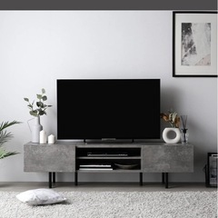異素材MIX ワイド テレビボード 『Stova ストーヴァ』　幅150cm ストーングレー テレビ台　テレビボードの画像