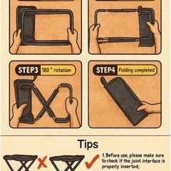 コンパクト折りたたみチェアー　黒　新品の画像