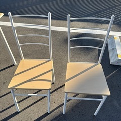 訳あり大特価‼️ダイニングセット ホワイト×木目調 椅子2脚セットの画像