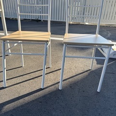 訳あり大特価‼️ダイニングセット ホワイト×木目調 椅子2脚セットの画像