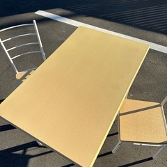 訳あり大特価‼️ダイニングセット ホワイト×木目調 椅子2脚セットの画像