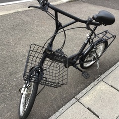 20インチ黒6段変速ローラーブレーキ整備済中古自転車の画像