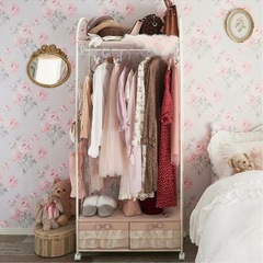 姫系ハンガーラック引き出し付きの画像