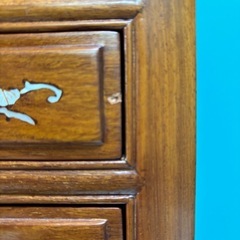 アンティークチェスト　中国螺鈿細工唐木小引き出しの画像