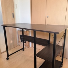 棚付き伸縮デスク 幅107cmの画像