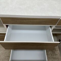 ★リユースのサカイ高崎店★TJ13416 (株)三幸ジャパン レンジ台 ベージュ H90.5×D40×W150 クリーニング済みの画像