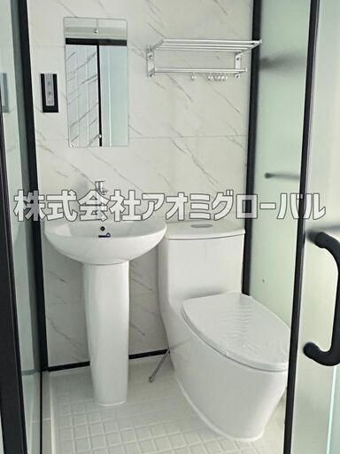 新品✨一体型シャワー＆トイレユニット??バスユニット組み立て式 洗面台付き！コンパクト設計！組み立て前③