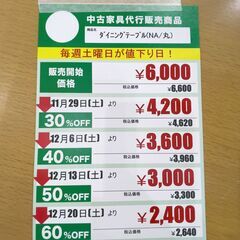 ﾀﾞｲﾆﾝｸﾞﾃｰﾌﾞﾙ/丸(No:1274717-21/在庫5台)の画像