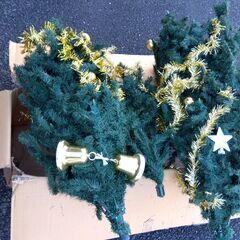 クリスマスツリー　高さ約2ｍ近く　幅約1m　イルミネーション付きの画像