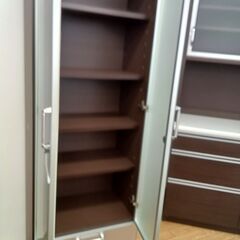 ★リユースのサカイつくば店★TK7375  食器棚 ダークブラウン H180×D37×W60 クリーニング済みの画像