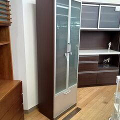 ★リユースのサカイつくば店★TK7375  食器棚 ダークブラウン H180×D37×W60 クリーニング済みの画像