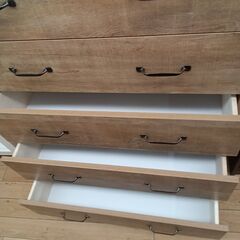 ★リユースのサカイつくば店★TK7376  チェスト ナチュラル H109×D40×W80 クリーニング済みの画像