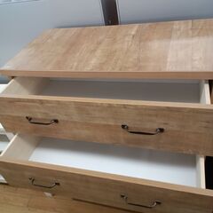 ★リユースのサカイつくば店★TK7376  チェスト ナチュラル H109×D40×W80 クリーニング済みの画像