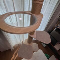 STADIUM 木製キャットタワースタジアム突っ張り式（クリアボール付き）の画像