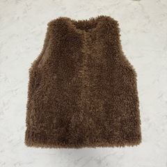 【美品】Tip Top 青 Vネックニットセーター ファーベスト 2点セットの画像