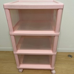 キティちゃん3段アクリル引き出し収納キャスター付き の画像