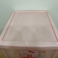 キティちゃん3段アクリル引き出し収納キャスター付き の画像