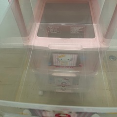 キティちゃん3段アクリル引き出し収納キャスター付き の画像