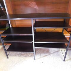 【JM885】エア・リゾーム スライド棚付きキッチンカウンター emery(エメリー) [幅120]  キッチン収納 レンジ台 レンジラック スライドトレー 棚板組み換えの画像