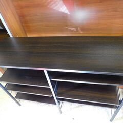 【JM885】エア・リゾーム スライド棚付きキッチンカウンター emery(エメリー) [幅120]  キッチン収納 レンジ台 レンジラック スライドトレー 棚板組み換えの画像