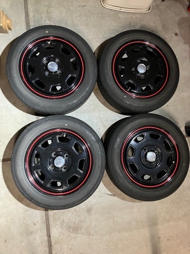 Tkei アルミホイール ブリヂストン ネクストリー155/65R14 75S PCD100 5J オフセット45 4本セット 2020年製 タイヤ 4穴 北海道 札幌 中古