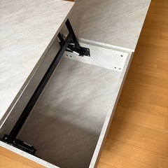 収納付きローテーブル 天板昇降式 油圧昇降 引き出し付き 配達設置対応の画像