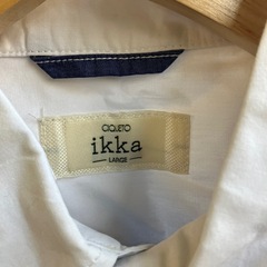 A2511-333 ikka LARGE 長袖シャツ Lサイズ ブルー系 汚れ有り の画像