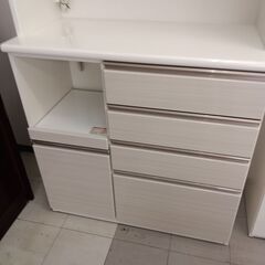 ★リユースのサカイ千葉中央店★ NITORI 食器棚　ポスティア100 ホワイト H206×D50×W101 クリーニング済み TC5463の画像