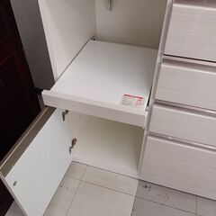 ★リユースのサカイ千葉中央店★ NITORI 食器棚　ポスティア100 ホワイト H206×D50×W101 クリーニング済み TC5463の画像