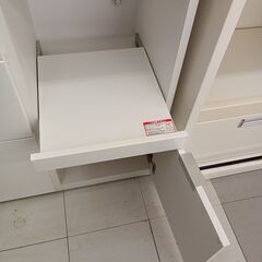 ★リユースのサカイ千葉中央店★ NITORI 食器棚　エトナ ホワイト H180×D43×W89 クリーニング済み TC5464の画像