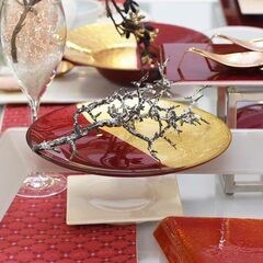 未使用2枚 FEGARI フェガーリ プレート２８cm 2色ゴールドレッド２枚の画像