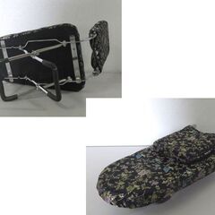 折りたたみ 正座椅子 背もたれ付き 高さ調節 黒地に花柄 収納袋付き ☆ 札幌市 北区 屯田 の画像