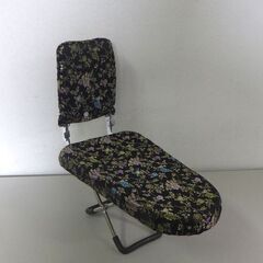 折りたたみ 正座椅子 背もたれ付き 高さ調節 黒地に花柄 収納袋付き ☆ 札幌市 北区 屯田 の画像