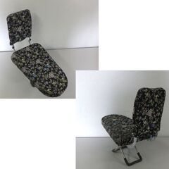 折りたたみ 正座椅子 背もたれ付き 高さ調節 黒地に花柄 収納袋付き ☆ 札幌市 北区 屯田 の画像