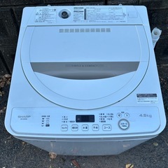 SHARP 全自動電気洗濯機 4.5kg 2019年製の画像