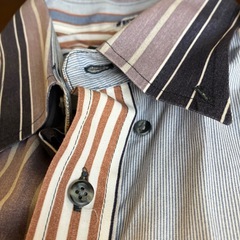 A2511-334 Key Club 長袖 ボタンダウンシャツ Mサイズ マルチカラー ストライプ 毛玉汚れ有り の画像