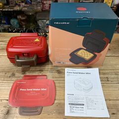 recolte レコルト プレスサンドメーカー ミニ RPS-3 レッド 動作確認済 中古品の画像