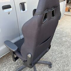 ▲E-WIN ゲーミングチェア D9-BK(黒/布地)の画像