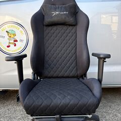 ▲E-WIN ゲーミングチェア D9-BK(黒/布地)の画像