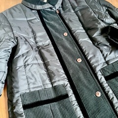 【11号】ブラックキルティングロングコートの画像