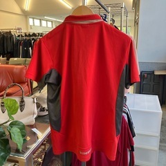 M2511-336 le coq sportif 半袖 スポーツポロシャツ Lサイズ レッド ほつれ汚れ有りの画像