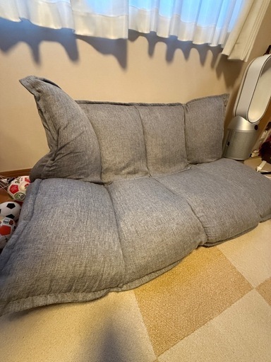 【美品】グレーソファ　ソファーベッド