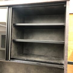 【ジャングルジャングル和歌山店】【Wa3294】レンジボード　ブラック　リユースショップ リサイクルショップ 中古家具 中古家電 中古自転車 古着 冷蔵庫の画像