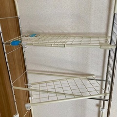 ランドリーラック 洗濯機ラック ランドリー収納 洗濯機収納 伸縮 縦型 ホワイトの画像
