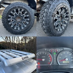 スズキ ジムニー グレードXC 平成17年 JB23W 4WD オートマ 13万キロー台 リフトアップ レカロシート 車検日令和8年12月まで ルーフキャリアの画像